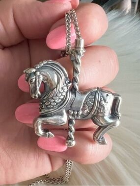 James Avery LARGE carousel horse necklace pendant